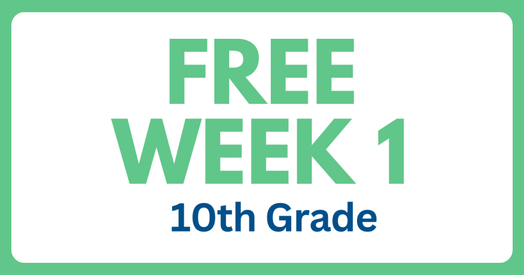 Free Week 1 ELA Program 10th Grade